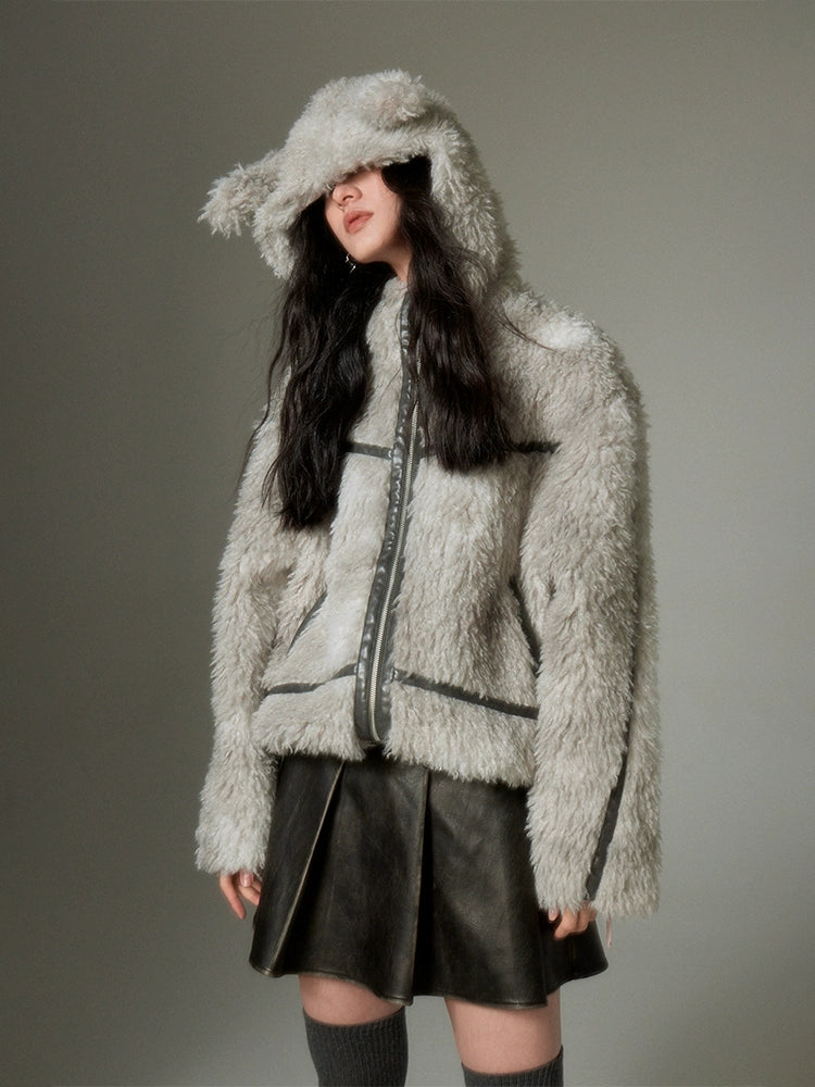Sustainable Rabbit-eared Fur Coat