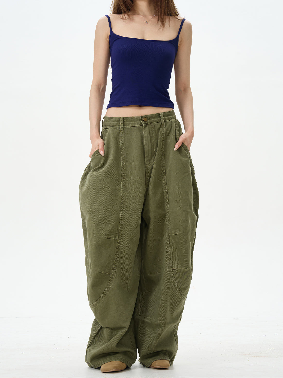 Charcoal Baggy Street Cargo Pants