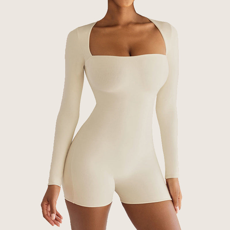 Slim Yoga Long Sleeve One Piece Ballet Dance One Piece Tight Sports Romper