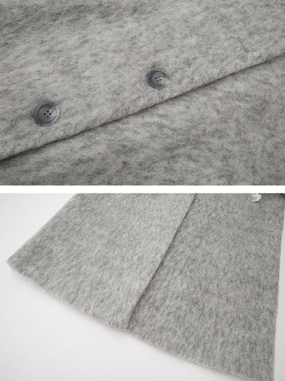 Wool Coat With Lace Lapel