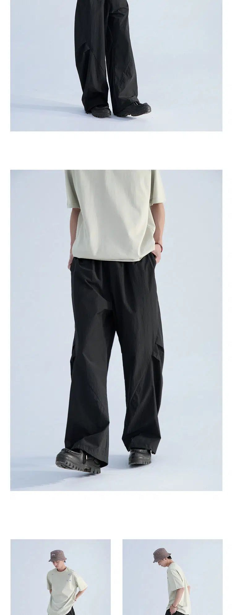 Loose Pleated Track Pants in Color