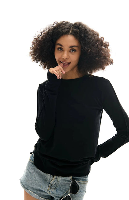 Round Neck Slim Fit Long Sleeve T-shirt