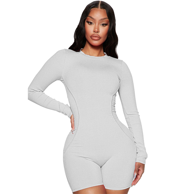 Clothing Spring Thread Round Neck Stitching Line Sports Romper