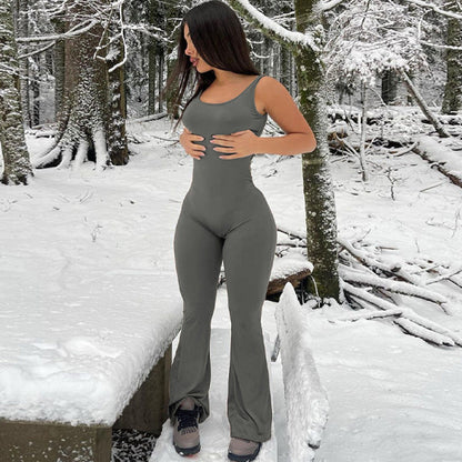 Clothing Summer Color Slim Fit Backless Sleeveless Shoulder Strap Jumpsuit