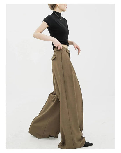 Dramatic Noir Wide-leg Palazzo Pants