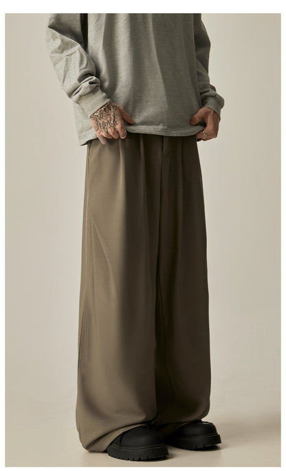 Khaki Wide Leg Dress Pants