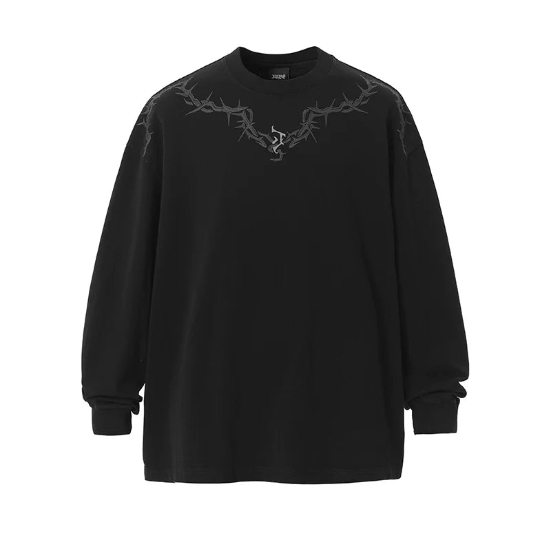 Logo Print Washed Long Sleeve T-shirt