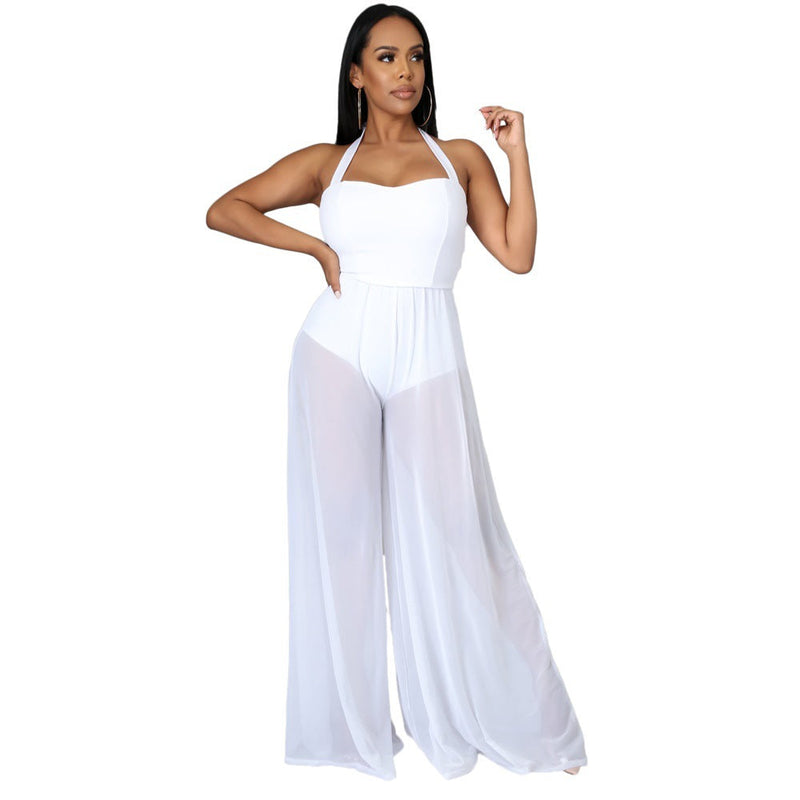 Color Chiffon Sling Jumpsuit