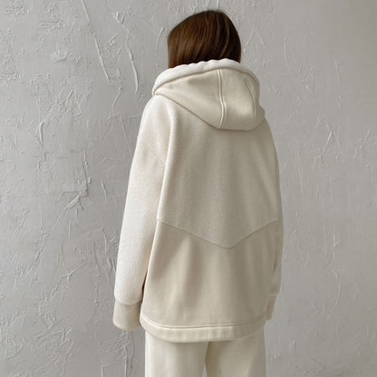 Autumn Clothing Hooded Profile Sweater Zipper Cardigan Outerwear Trousers Suit Two Piece Suit