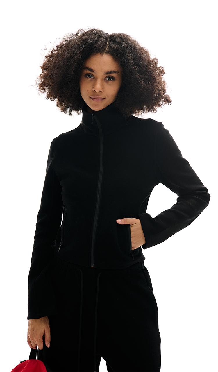 High Collar Zipper Sweatshirt and Sweatpants Set