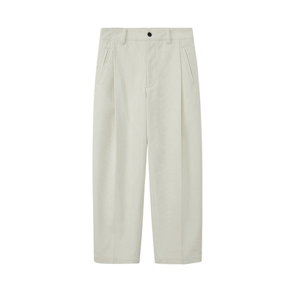 Relaxed Wide-leg Slightly Stretchy Cropped Pants