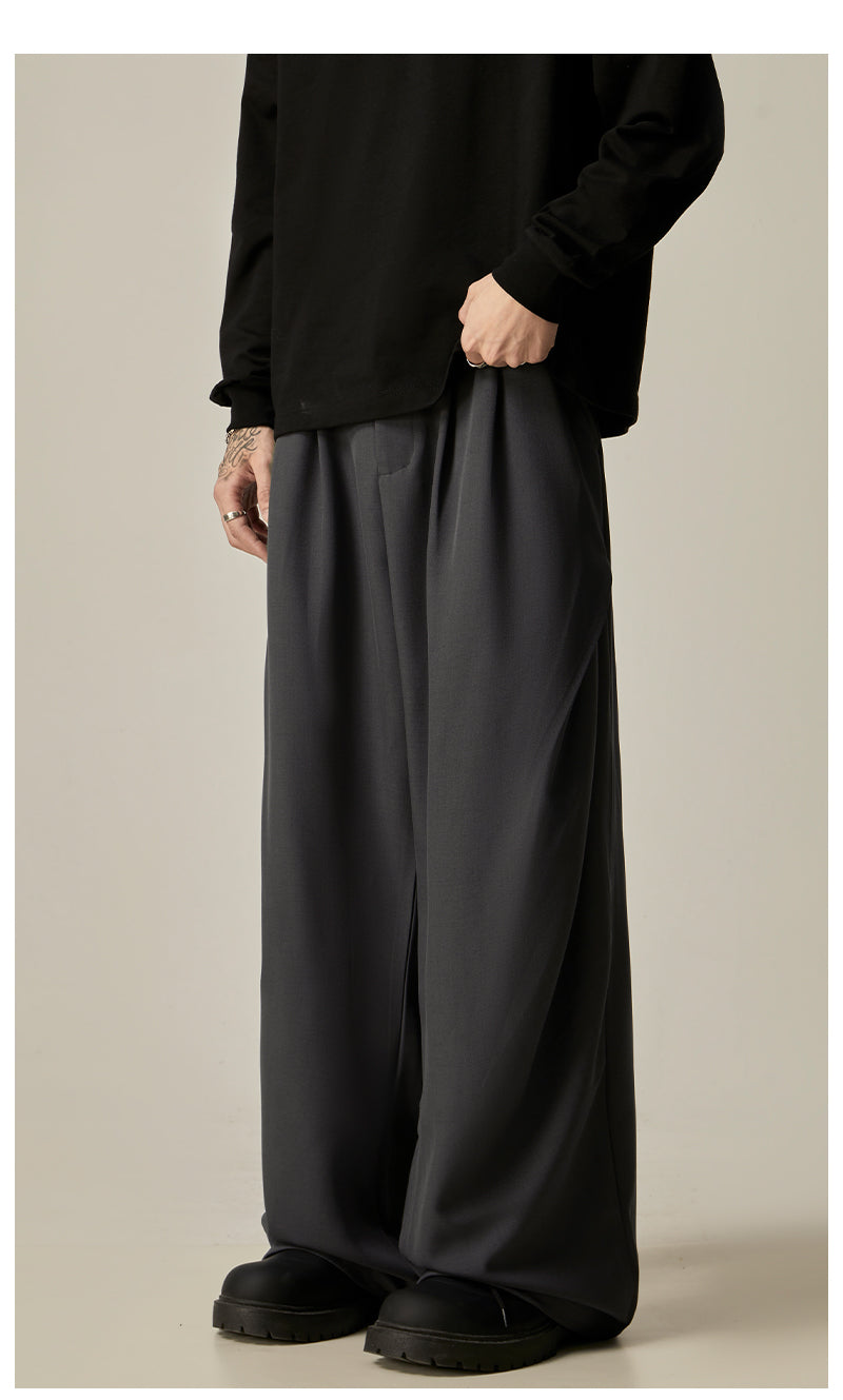 Khaki Wide Leg Dress Pants