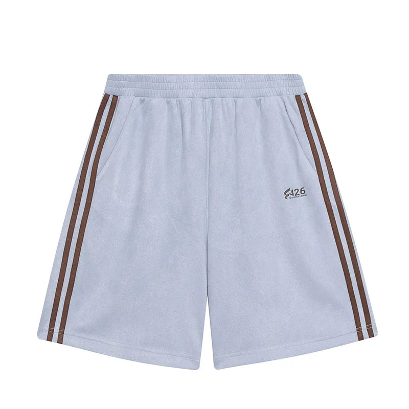 Faux Suede Track Short Pants