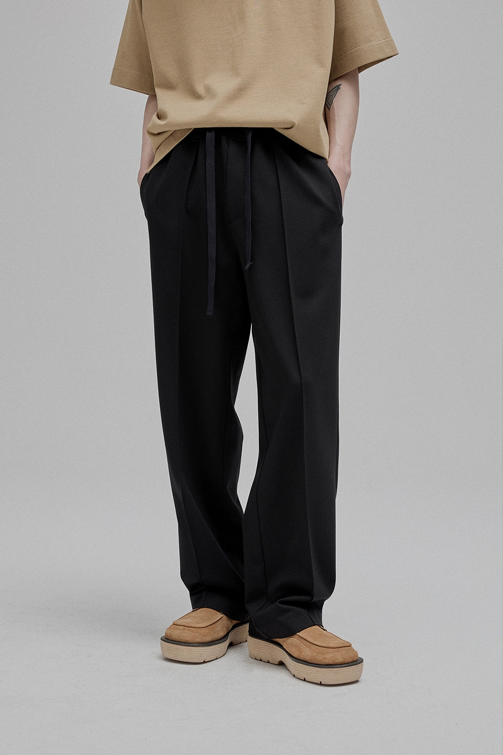 Lace-up Straight Full/short Pants