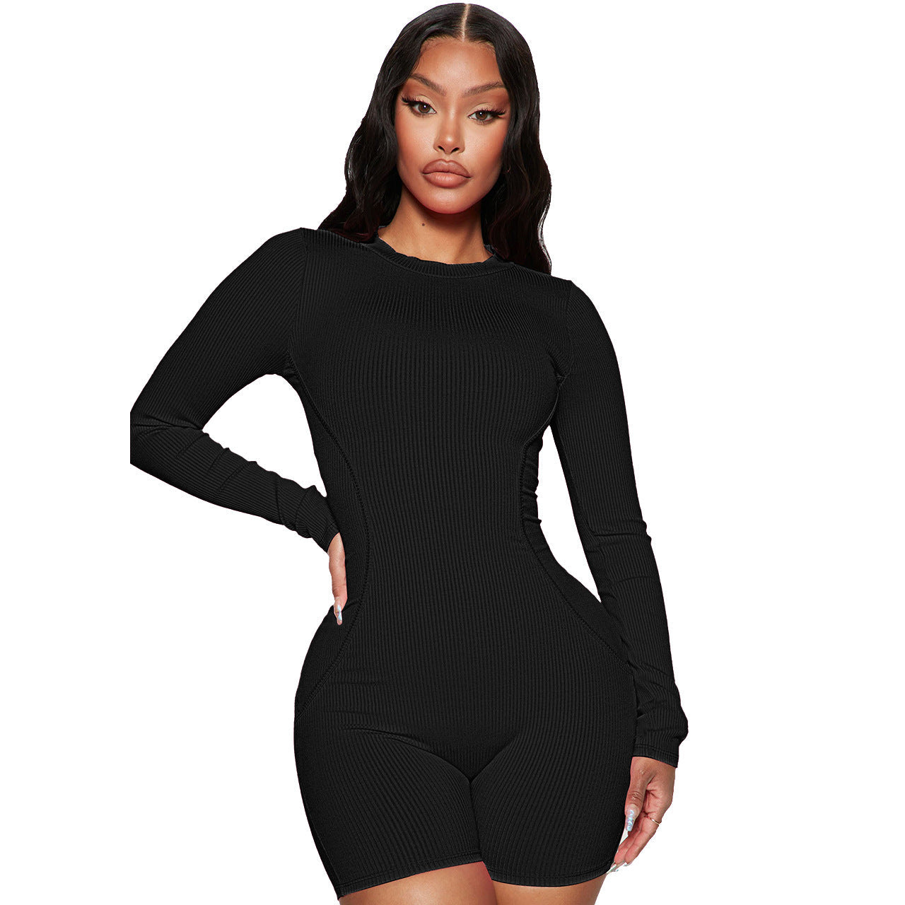 Clothing Spring Thread Round Neck Stitching Line Sports Romper