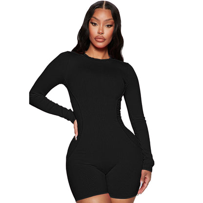Clothing Spring Thread Round Neck Stitching Line Sports Romper