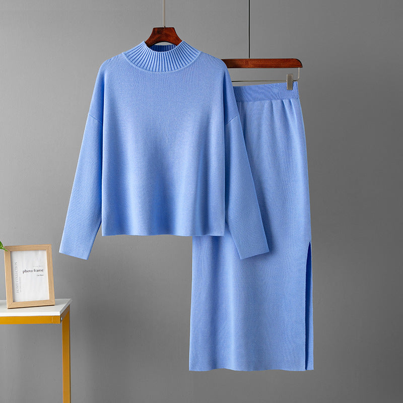 Clothing Autumn Loose Long Skirt Two Piece Suit Sweater