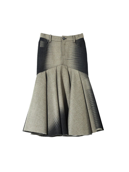 Gradient Print Maxi Skirt