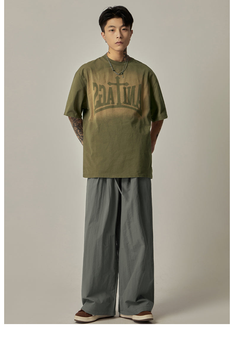 Olive Wide Leg Relaxed Pants