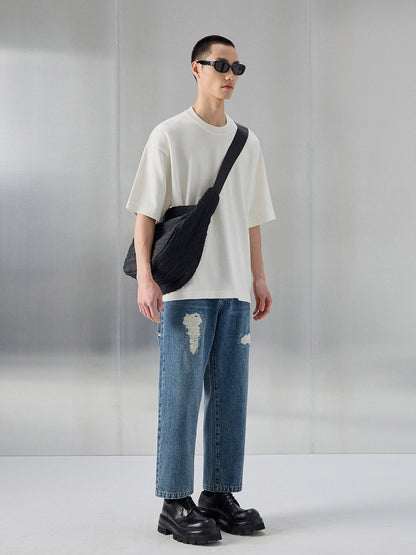 Distressed Patchwork Cropped/short Pants