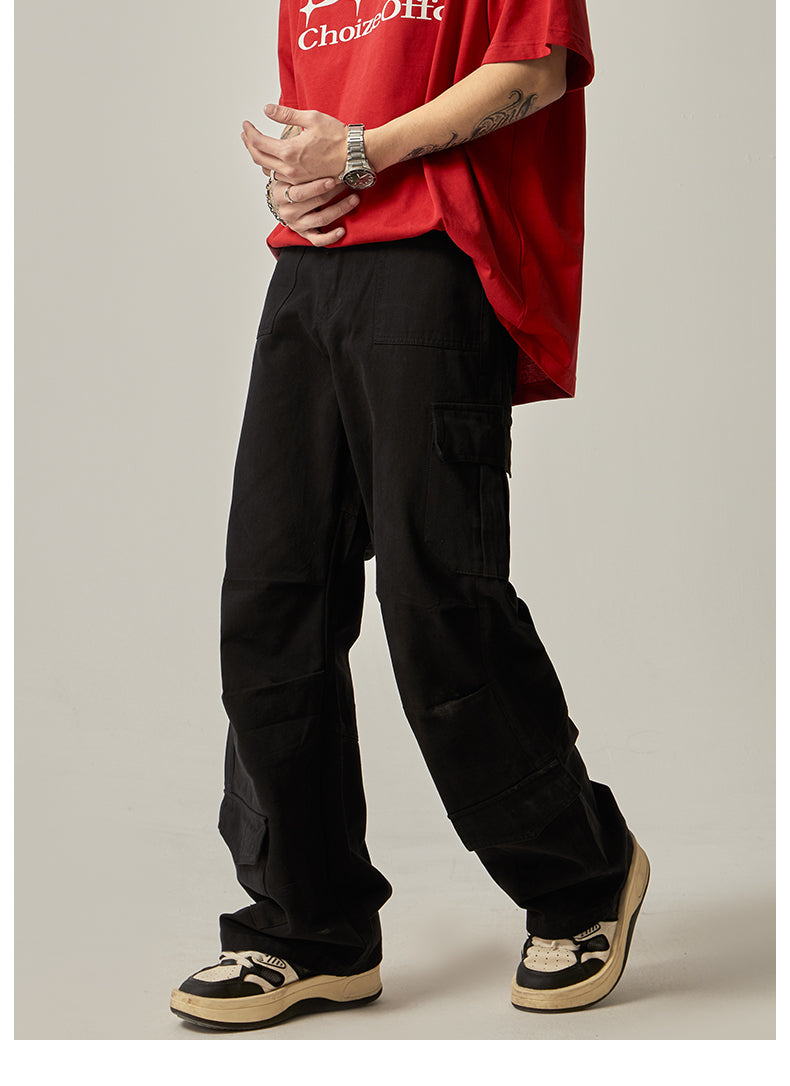 Brown Military Wide Cargo Pants