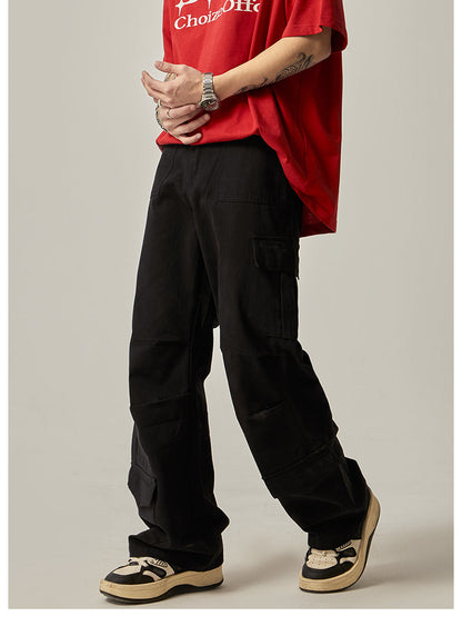 Brown Military Wide Cargo Pants