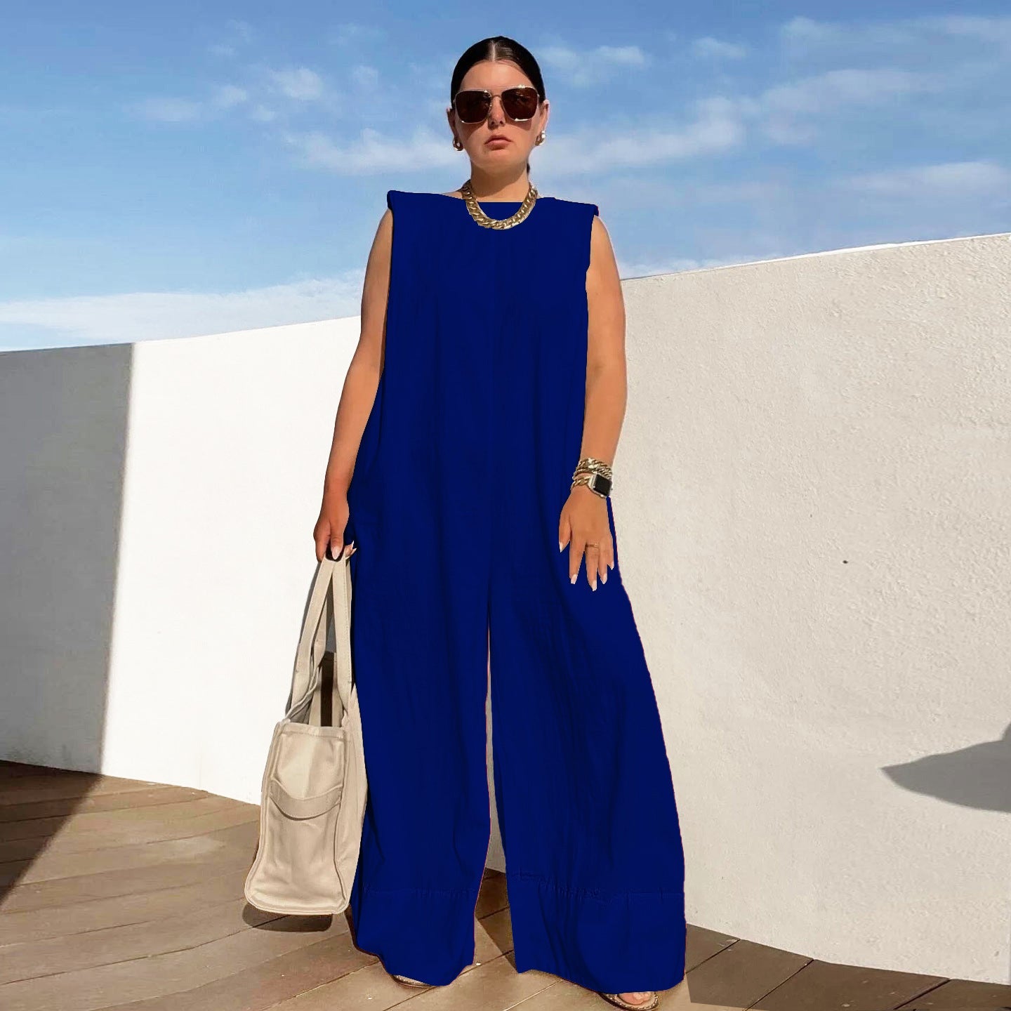 Color Wide Leg Jumpsuit