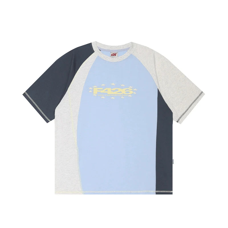 Asymmetric Contrast Stitch T-shirt