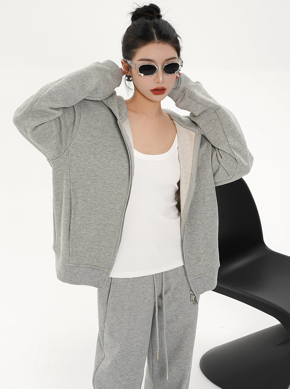 Oversized Zip-up Hoodie - Relaxed Fit Sweatshirt Jacket
