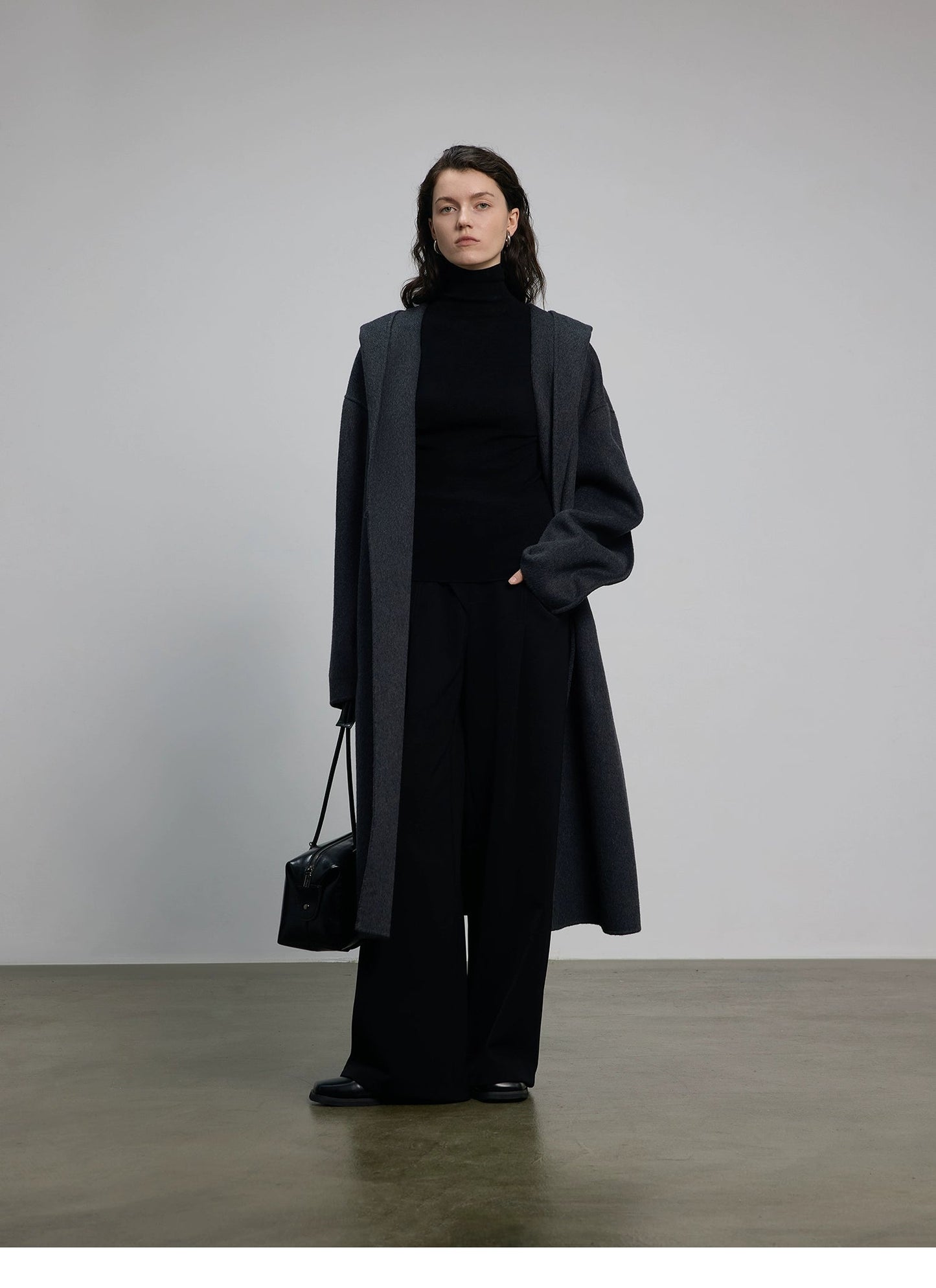 Hooded Long Woolen Coat