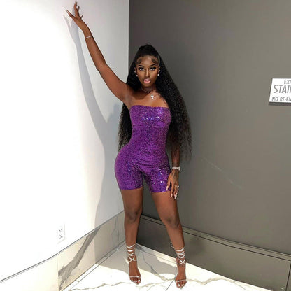 Tube Top Sequined Jumpsuit Jumpsuit