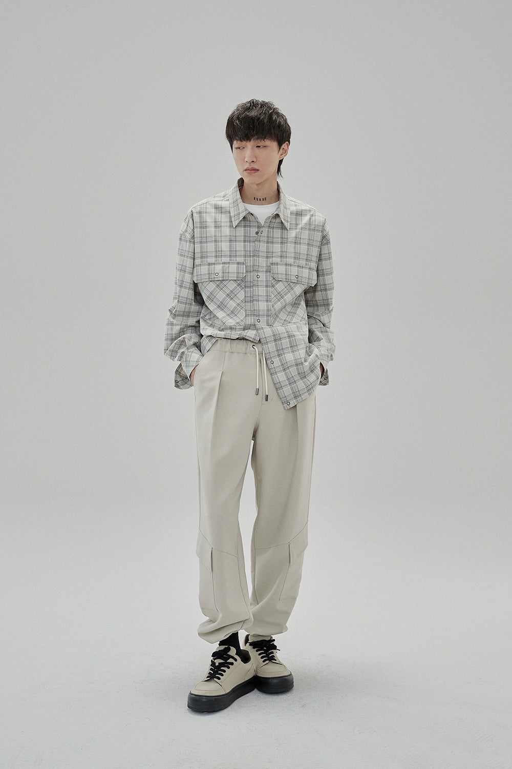 Draping Drawstring Cargo Pants