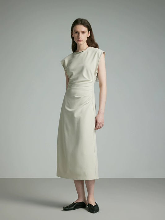 Round Neck Sleeveless Midi Dress