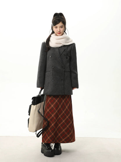 High-waisted Plaid Skirt