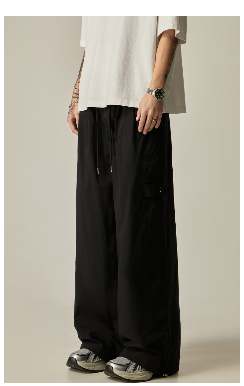 Charcoal Wide Leg Utility Pants