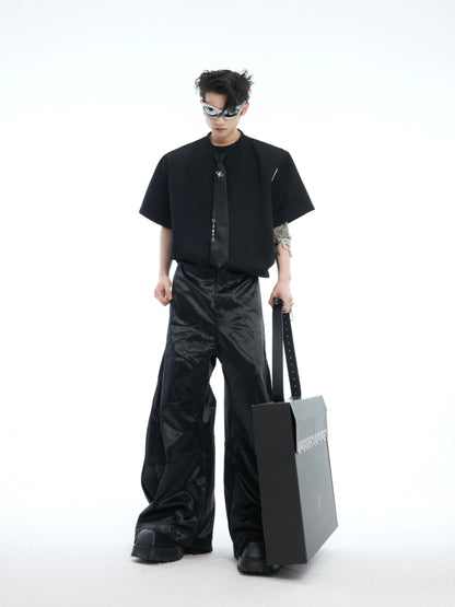 White Oversized T-shirt Black Tie