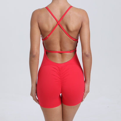 Peach Hip Raise Beauty Back Yoga Jumpsuit Outdoor Running Tight Sports Quick Drying Workout Clothes