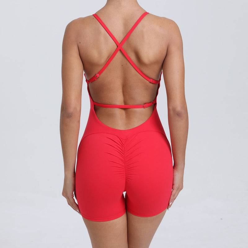 Peach Hip Raise Beauty Back Yoga Jumpsuit Outdoor Running Tight Sports Quick Drying Workout Clothes