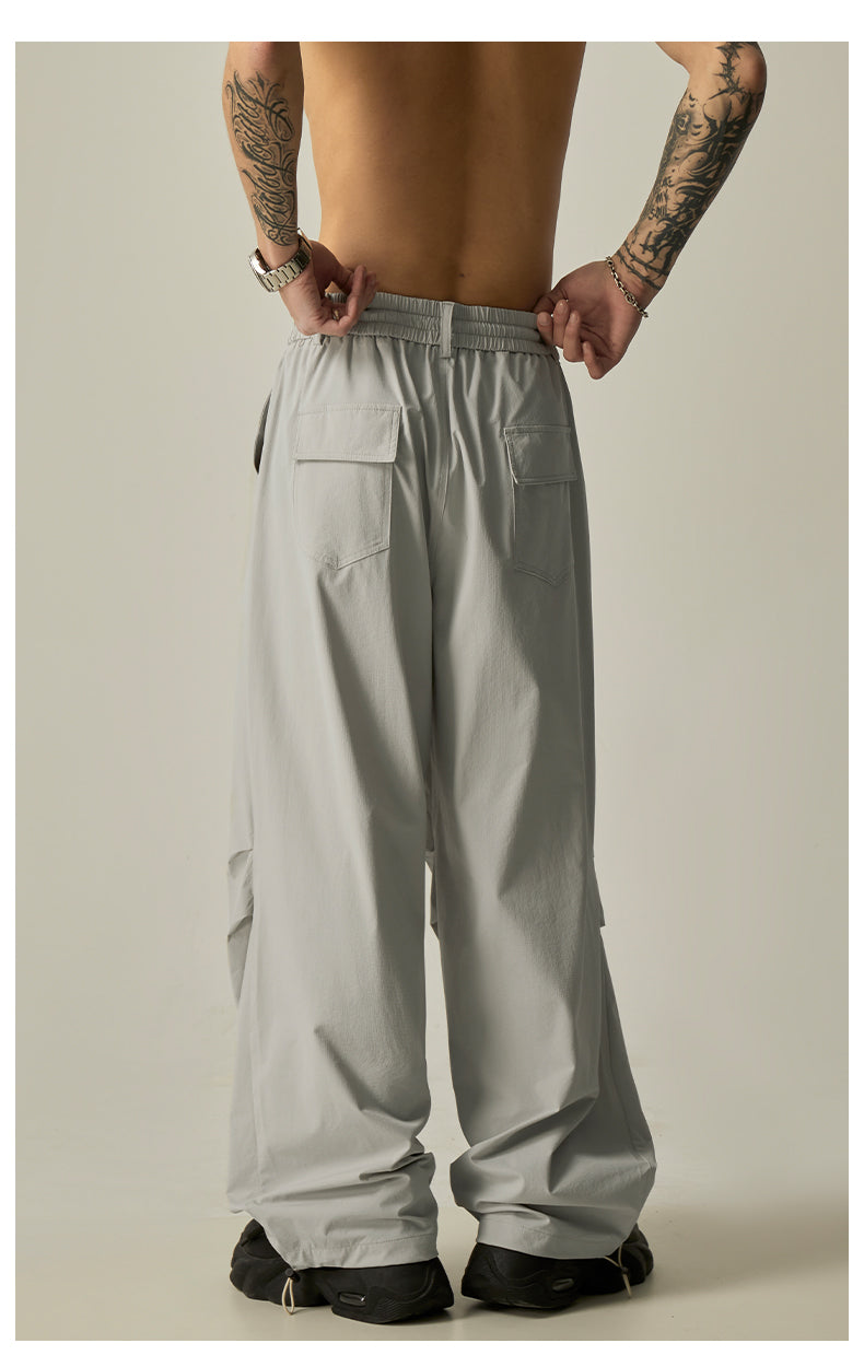 Gray Loose Drawstring Pants