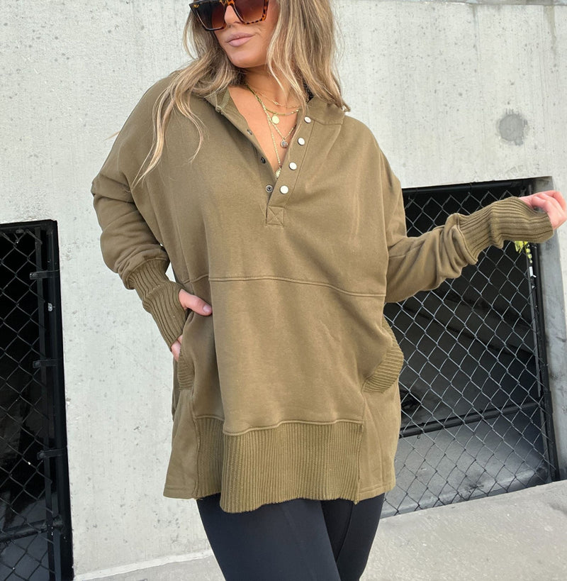 Autumn Winter Sweatshirt Cotton Oversized Color Rib Fabric Patchwork Hoodie