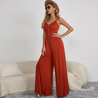 Clothing New Summer Jumpsuit Color Pullover Sleeveless Loose Jumpsuit