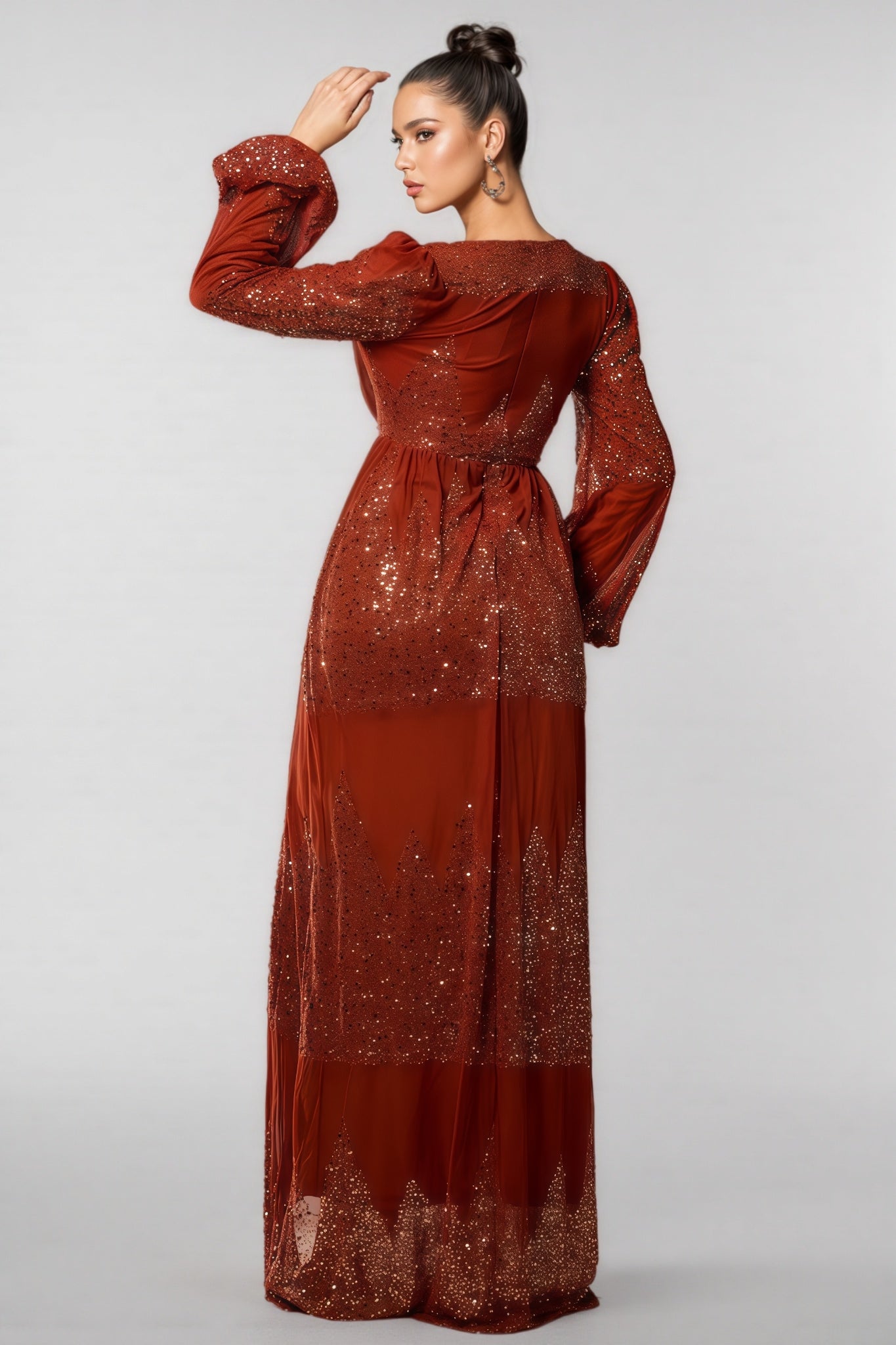 Lian V-neck Sequin Maxi Dress