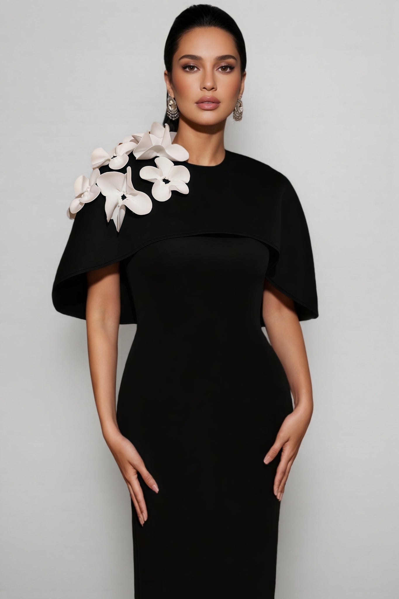Elma Black 3d Maxi Dress