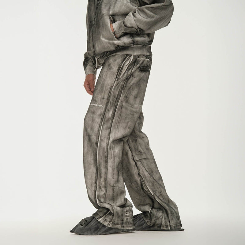 Washed Denim Track Pants