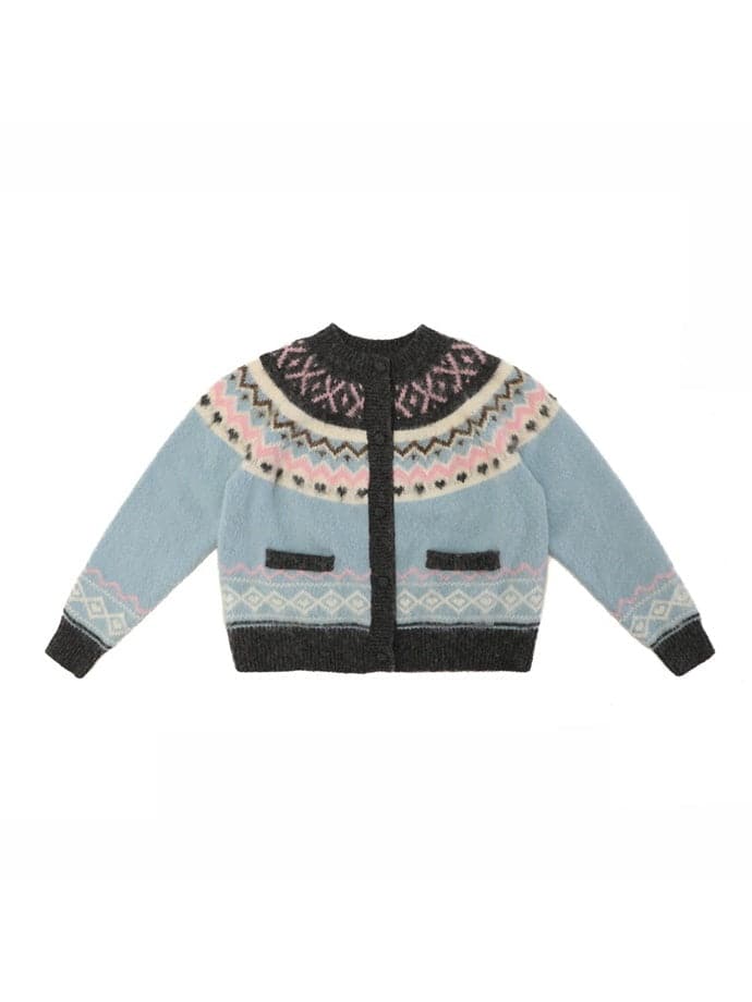 Knit Crew-neck Cardigan
