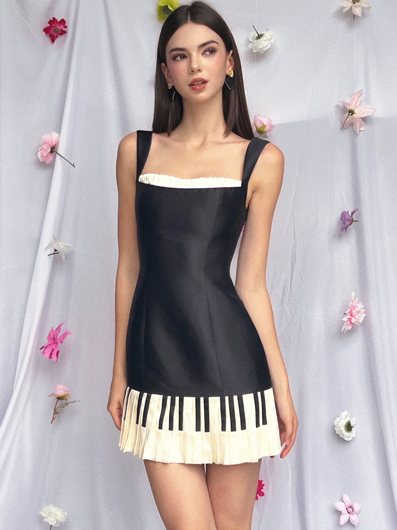 Piano Keys Heart Mini Dress