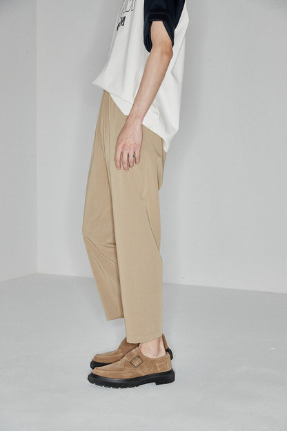 Side Seam-free Elastic Waist Cropped Pants