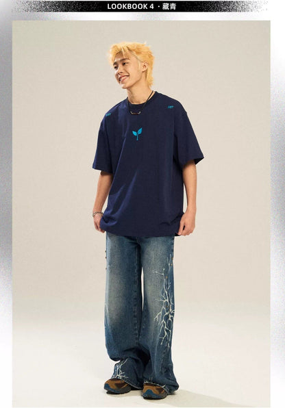 T-shirt With Growing Plant Design