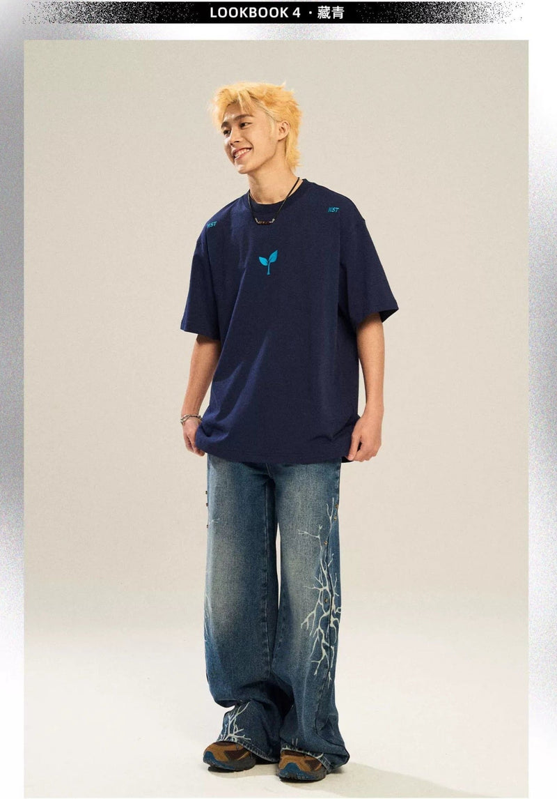 T-shirt With Growing Plant Design