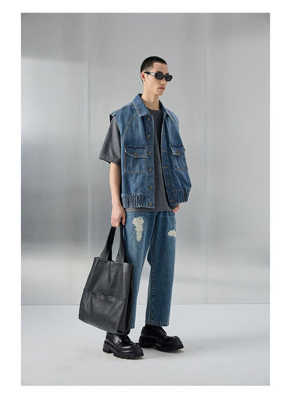 Distressed Patchwork Cropped/short Pants